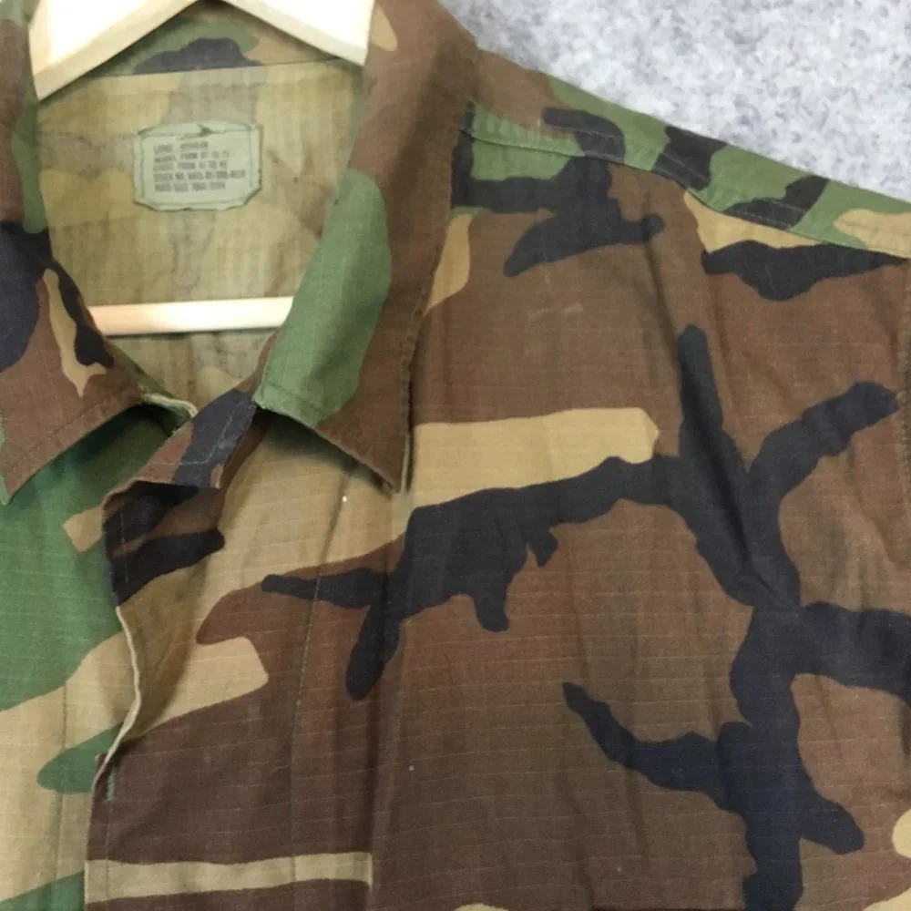 Hunting Vest L Vtg Mens Military Tactical Multipocket Green Camo ERDL Woodland